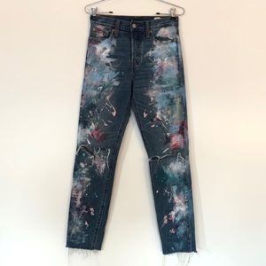 Levi’s Wedgie Fit Button Fly Artist Paint Jeans